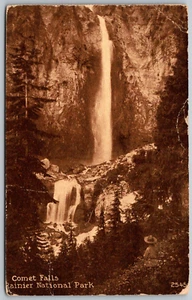 Rainier National Park Washington 1912 Postcard Comet Falls - Picture 1 of 2