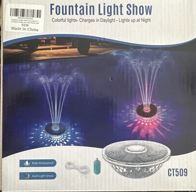 Fountain Light Show, 7 Color Changing Lights, Sprays up to 3.9ft, IP68 Sealed - Изображение 1 из 4