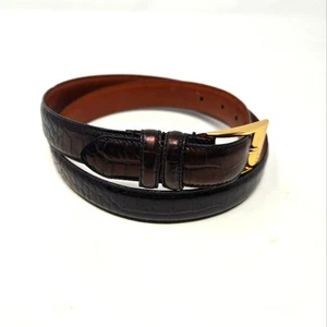 RALPH LAUREN ECHTLEDER METALLIC OCHSENBLUT STRUKTUR GÜRTEL DAMEN LARGE KLASSIKER - Bild 1 von 15
