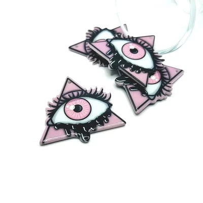Dijes de Halloween Pink Goth Evil Eye, 40x41 mm - Vendedor de EE. UU. Foto 1 de 4