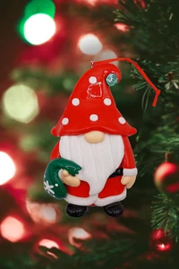 Christmas Ornament Glossy Gingerbread Santa with Bag. Wizardi Festive Decorat... - Picture 1 of 2