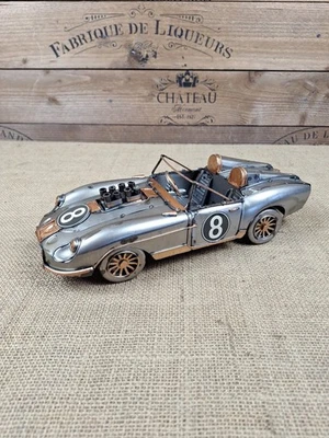 30 cm Vintage D Type Jaguar style Convertible  metal/Tin Race car - Image 1 of 4