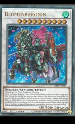 Yu-Gi-Oh Karte: LED8-DE024 - BLUMENBARONIN, 1. Auflage Neuwertiger Zustand! - Bild 1 von 2