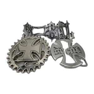 Lot of 3 No Fear SoCal Chrome Belt Buckles - Picture 1 of 8