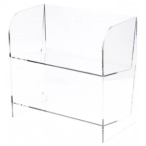 Plymor Clear Acrylic 2-Level 58-CD Display Shelves, 11.75" W x 6.5" D x 12" H - Picture 1 of 1