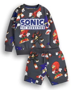 Sonic the Hedgehog Modern Character Pattern Sweatshirt and Shorts Set Boys - Picture 1 of 10