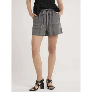 Time and Tru Women's Chambray Cargo Shorts Gray High Rise Lyocell Size Small 4-6 - Picture 1 of 6