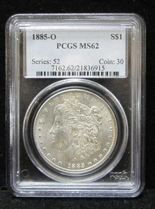 1885-O MORGAN SILVER DOLLAR GRADED PCGS MS 62 - SOME TONING - NEW ORLEANS - Picture 1 of 4