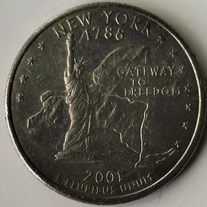 USA 2001 New York State Quarter Dollar Commemorative coin - Picture 1 of 2