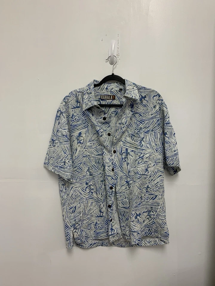 Рубашка мужская Kahala L гавайская Surf Riders At Waikiki Royal цвет кокосовых пальм - Изображение 1 из 4