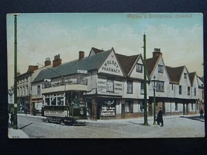 Suffolk IPSWICH WOLESY'S BIRTHPLACE & Corporation Tram c1905 Postcard Valentine - Picture 1 of 2