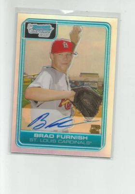2006 BOWMAN CHROME DRAFT DRAFT PICKS REFRACTORS #79 BRAD FURNISH  AUTO  437/500 - Image 1 of 2