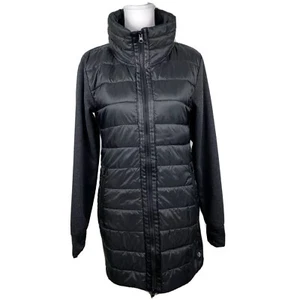 MPG Womens S Black Grey Thin Puffer Lightweight Jacket Sport Athletic Athleisure - Picture 1 of 12