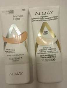 Almay 2 PAQUETES Base Smart Shade Tono de Piel Tecnología a Juego #100 LIGHT UB16 - Imagen 1 de 2