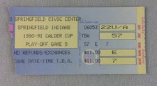 AHL 1990-91 Springfield Indians Calder Cup Playoff Game 5 Hockey Ticket Stub