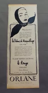 PUB PUBLICITE ANCIENNE ADVERT CLIPPING 60617 CREME DE MAQUILLAGE ET ROUGE ORLANE - Imagen 1 de 1