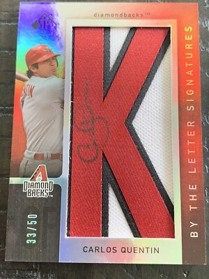 Upper Deck 2007 Carlos Quentin “K” By the Letters Signatures BL-9 33/50 - Image 1 of 4