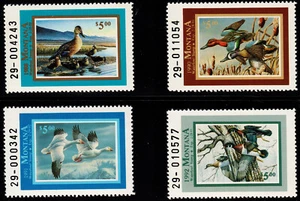 US #36,38-40 1988,90-92 $5 Ducks, Montana MNH F-VF (CV $28) - Bild 1 von 2