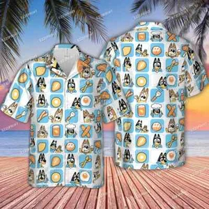 Bluey Hawaiian Button Down Shirt Unisex Adults S-5XL - Picture 1 of 2