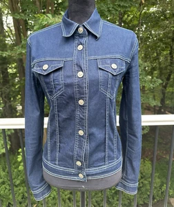 Versace Jeans Couture Vintage Womens Denim Jacket Lion On Buttons XS Italy - Picture 1 of 13