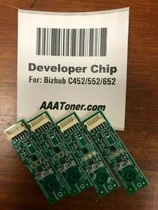 4 x Developer Chip for Konica Minolta Bizhub C452, C552, C652 Refill - Picture 1 of 1