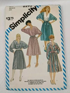 VTG 83 SIMPLICITY 6295 Misses Dolman Sleeve Dress PATTERN 8-10-12 - Picture 1 of 2