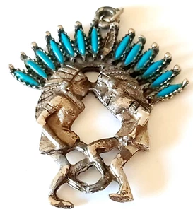 Synthetic Turquoise Tribal Pendant - Picture 1 of 2