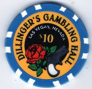 Fichas de fantasía: Dillinger's Gambling Hall 10.00 Las Vegas, Nevada - Imagen 1 de 2