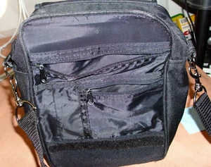 Bolso Bandolera Organizador de Viaje Ampac Negro Rip Stop Lona Unisex 8x10x4 - Imagen 1 de 16