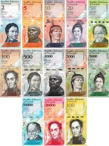 Venezuela Bolivares Fuerte Complete 13 Note Set, Uncirculated - Picture 1 of 1