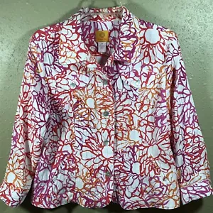 Blusa donna Ruby Rd taglia 12 multicolore con bottoni giacca blazer top linguetta rotolo - Foto 1 di 4
