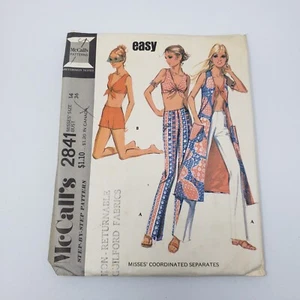 Vtg McCalls Sewing Pattern 2841 Pants Shorts Bathing Suit Coat Womens sz 14 1971 - Picture 1 of 4