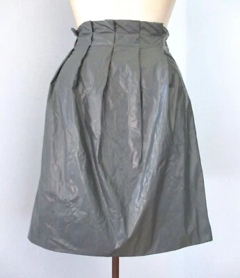 Poleci dark gray polyurethane plastic bag skirt pleated waistband cotton lined 4 - Image 1 of 4