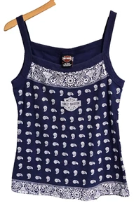 Camiseta sin mangas Harley Davidson para mujer X-Large azul estampado cachemir Henderson Nevada - Imagen 1 de 11