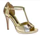 $80 CHINESE LAUNDRY Allis T-Strap Heels ~ NEW Metallic Gold 5.5