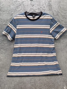 Volcom Mens Medium Striped T-Shirt Blue Multicolor Casual Skate Surf Tee - Picture 1 of 8