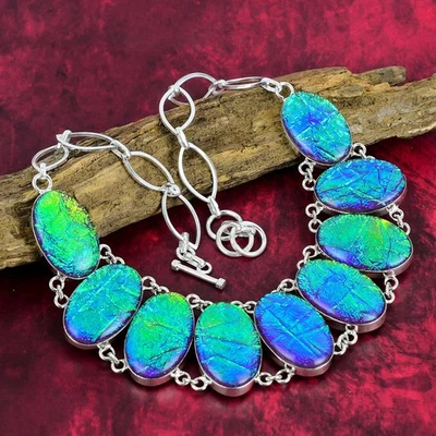 Подарочное ожерелье ювелирные изделия серебро 925 пробы розовый австралийский тройной опал драгоценный камень - Изображение 1 из 4