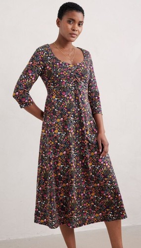 UNDERCOVER Abito midi Seasalt Cornwall SECRET COVE giardino stampa raccolta misto cotone 18