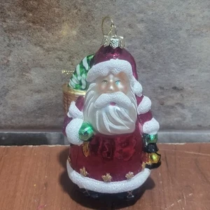 Vintage Hand Blown Santa Claus Christmas Ornament - Picture 1 of 9