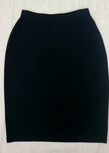 St John Basics Pencil Knit Skirt Size 10 Santana Black - Picture 1 of 5