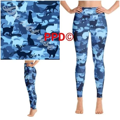 Blue Cat Camo Print Leggings - Image 1 of 2