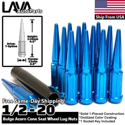 20x Tuerca de clavo azul 1/2-20 apta para Ford Explorer Taurus Mustang Ranger LTD Flex Foto 1 de 4