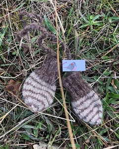 Hand knitted baby mittens brown beige - Picture 1 of 1