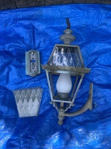 Antique/ Vintage Large Cast Metal Wall Sconce Porch Light With Eagle On Top - Picture 1 of 13