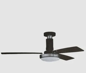 Craftmade Black Manning 3 Blade Dimmable LED Remote Wi-Fi Ceiling Fan 52" - Picture 1 of 7