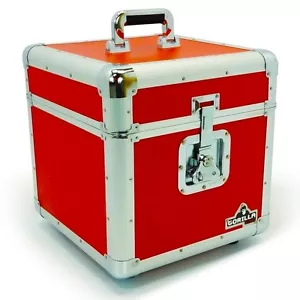 Gorilla LP100 12" Vinyl Record Storage Box Flight Carry Case Holds 100 (RED) - Picture 1 of 6