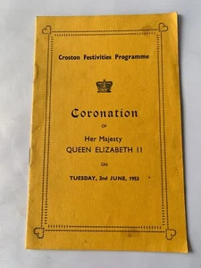 1953 CROSTON, LANCASHIRE Coronation Souvenir Programme - PB - Picture 1 of 6