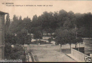 ANTIGUA POSTAL BURGOS PLAZA CASTILLA PASEO ISLA HAUSER & MENET POSTCARD CC00638 - Imagen 1 de 1