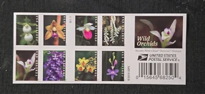MNH Booklet of 20 First Class Forever stamps featuring Wild Orchids - Picture 1 of 3