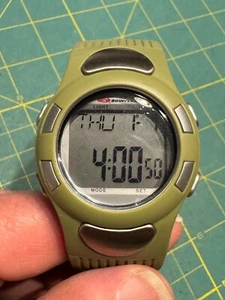 Bowflex Unisex Adult Green Resin Strap Digital Gray Dial Watch New Battery - Picture 1 of 6